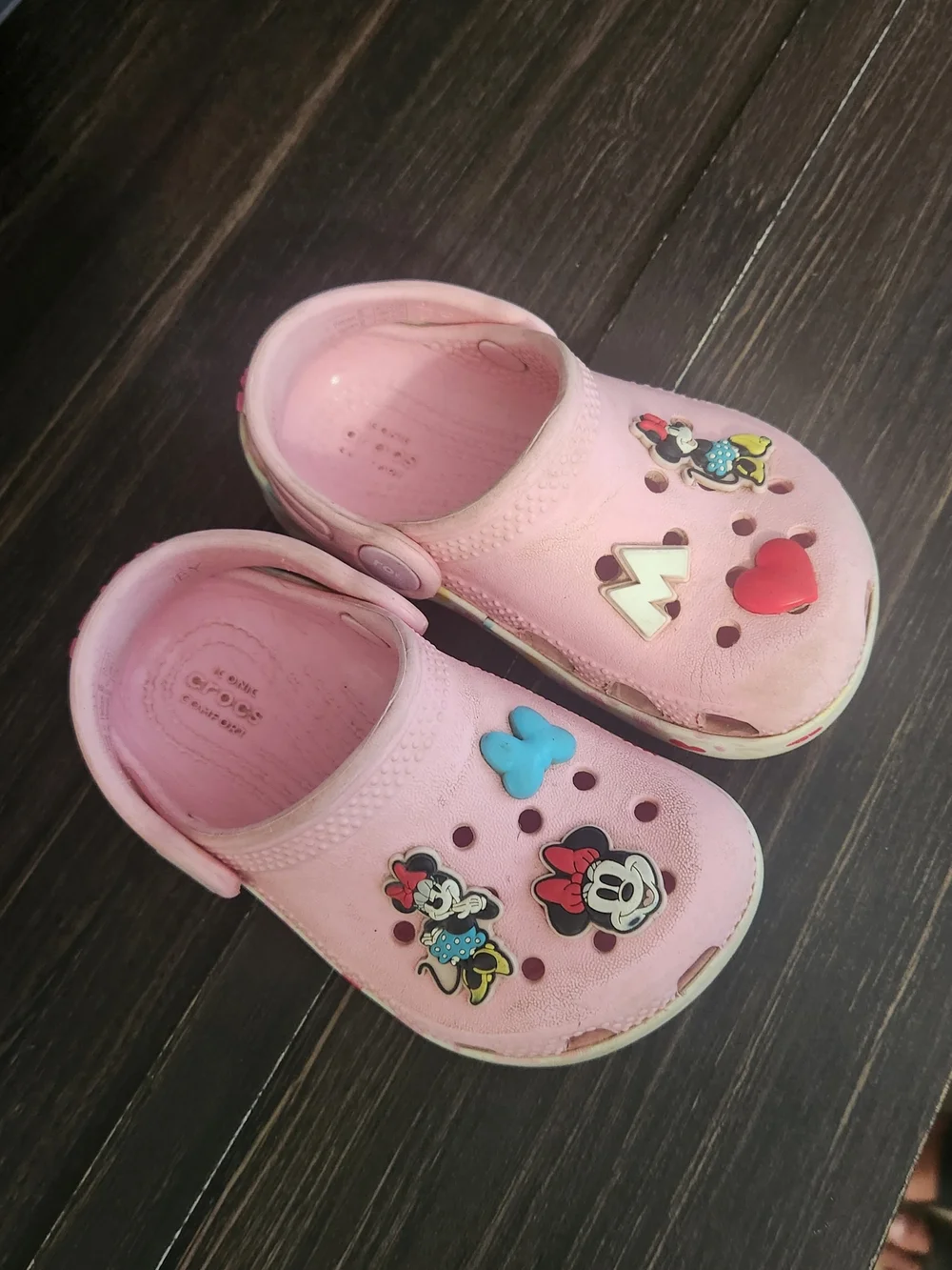 CROCS Pink Minnie Mouse Kids Clogs with Character Charms
